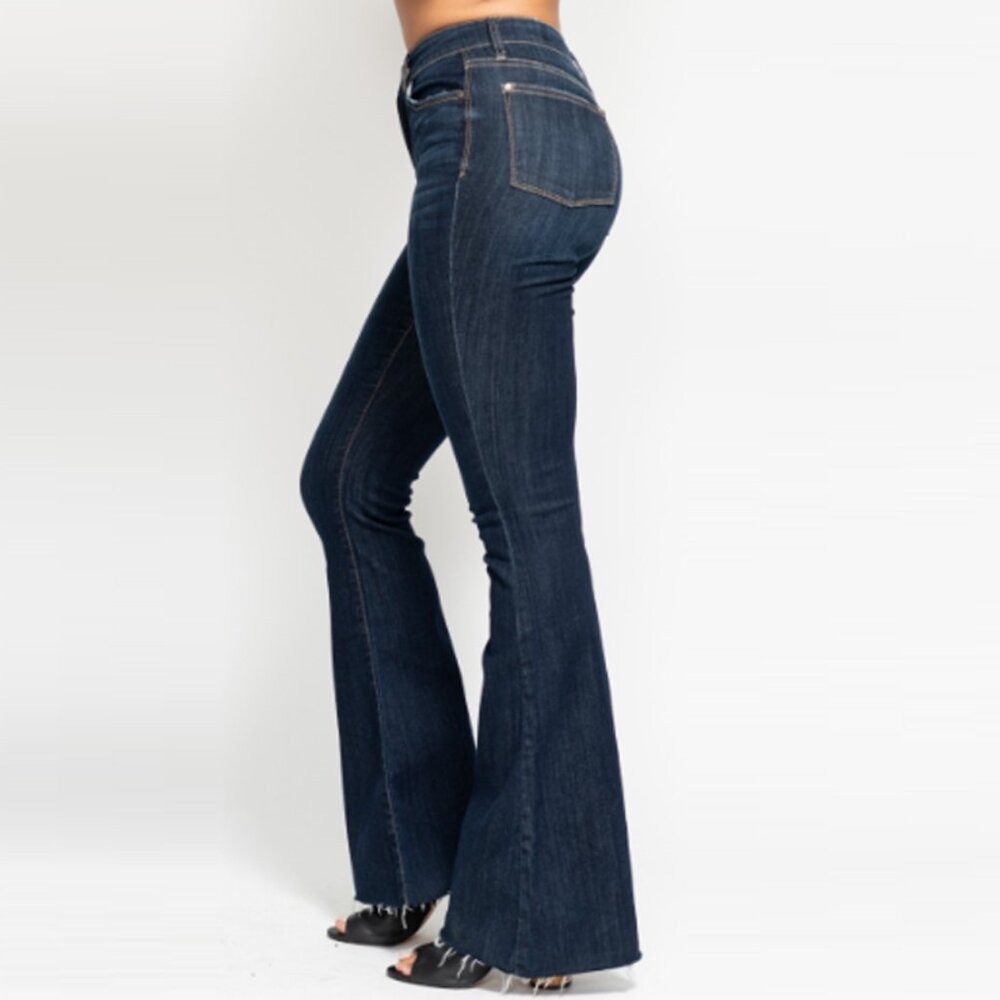 Judy Blue Dark Blue High-Rise Flare Jeans